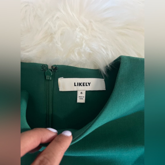 Likely Green Ver Manhattan Smooth Slim Short Sleeve Mini Dress Bodycon Size 6 - Picture 4 of 8